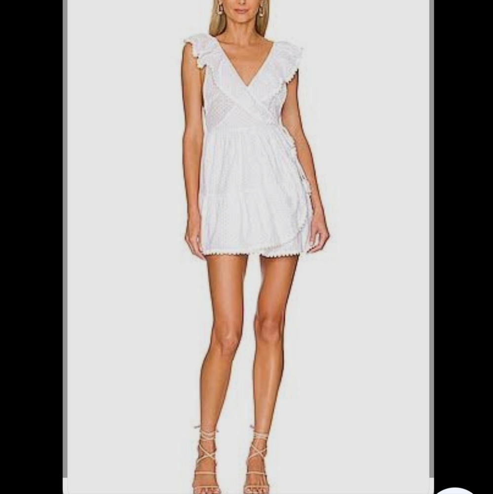 Tularosa Revolve brand women’s White Eyeket Wrap  mini Dress Size XS NWTS